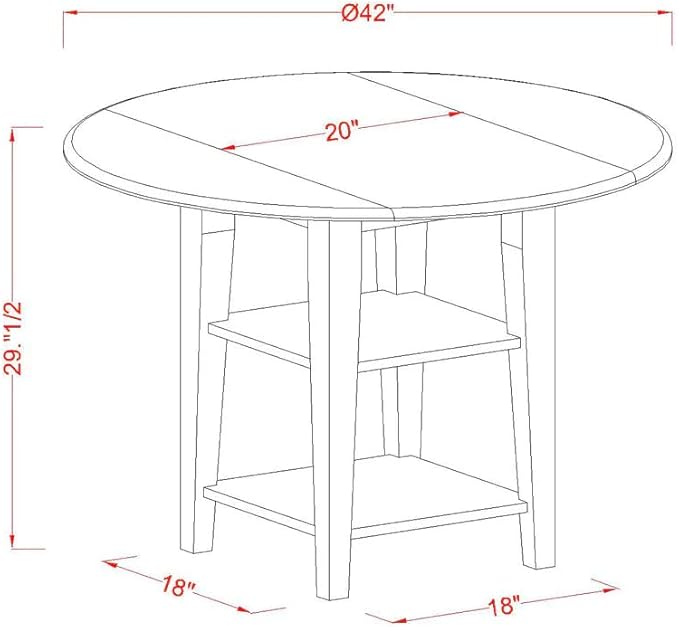 East West Furniture SUPL5-BMK-W 5 Piece Dining Room Table Set Includes a Round - Image 3
