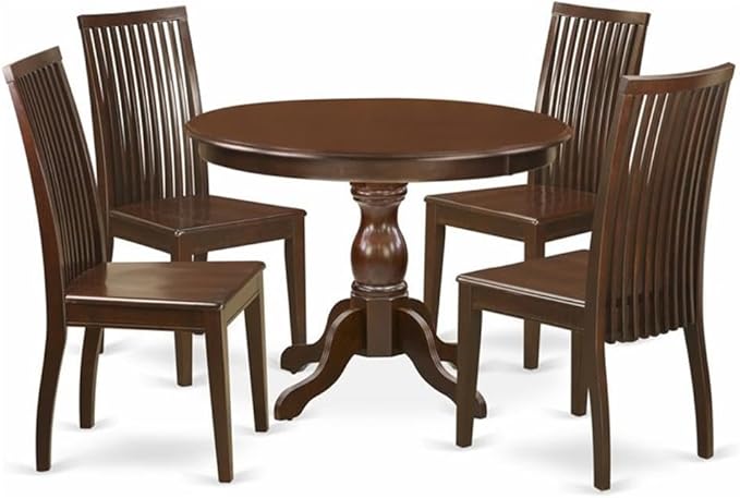 East West Furniture HBIP5-MAH-W 5 Piece Kitchen Table & Chairs Set Includes a by EastWestFurniture