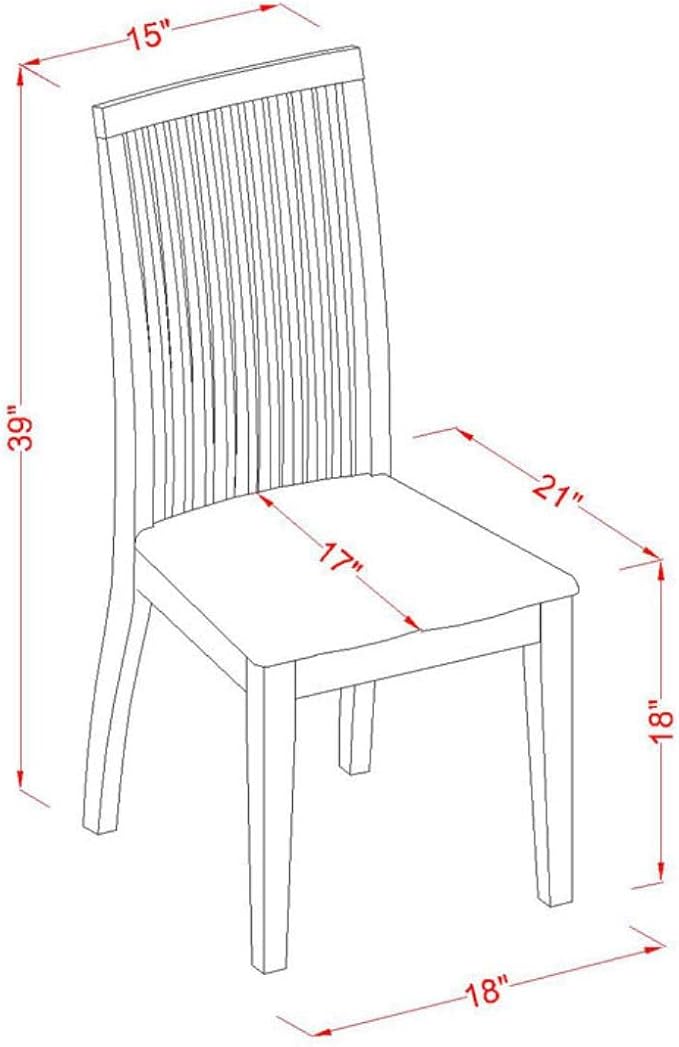 East West Furniture DLIP5-LWH-W 5 Piece Kitchen Table & Chairs Set Includes a - Image 5