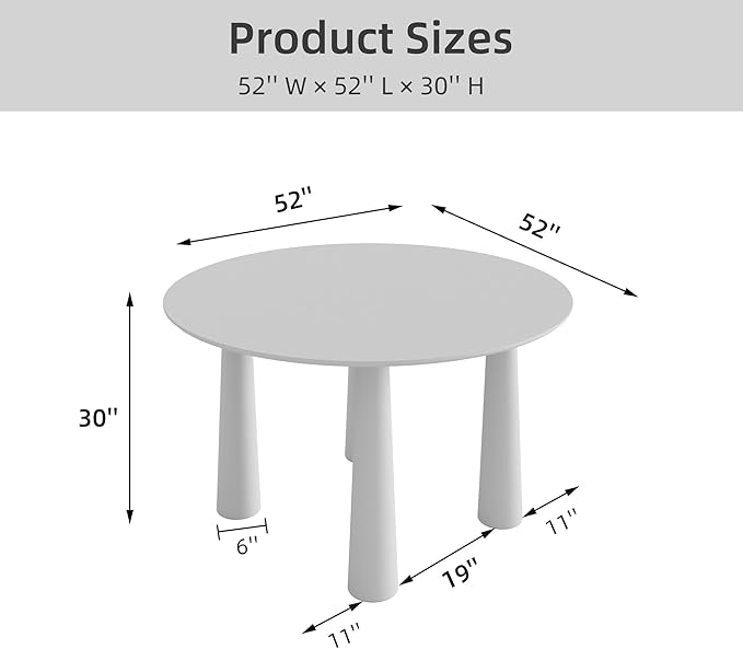 Casaphoria 52" Round Dining Table, Kitchen Table - Image 2