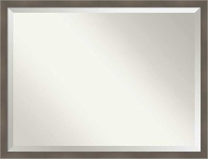 Amanti Art Grey Wall Mirror 33x43 Edwin Clay Grey Rectangle Bathroom Mirror by AmantiArt