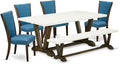 East West Furniture V727VE721-6 6 Piece Dining Table Set Contains a Rectangle by EastWestFurniture