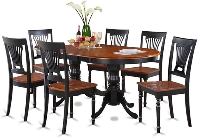East West Furniture PLAI7-BLK-W 7 Piece Dining Room Table Set Consist of an by EastWestFurniture