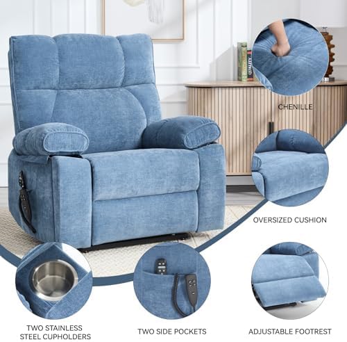 Dual Motor Power Lift Recliner Chair, 8 Positions Vibration Massage Recliner - Image 4
