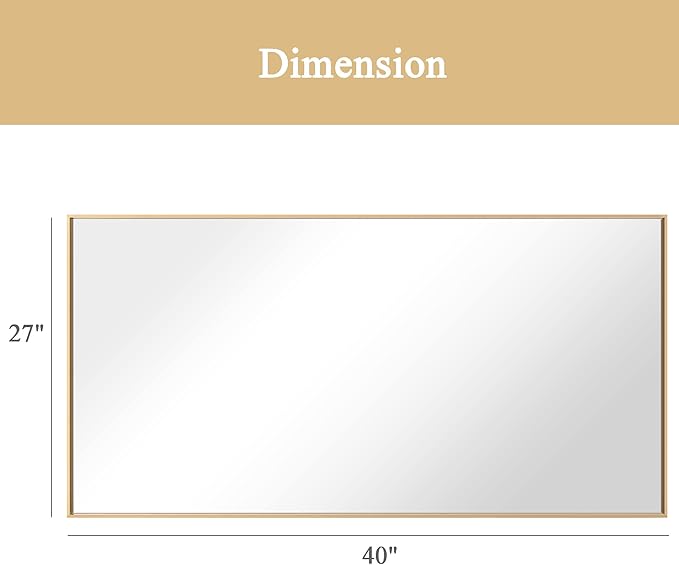 27x40 Inch Orange Gold Bathroom Mirror - Image 9