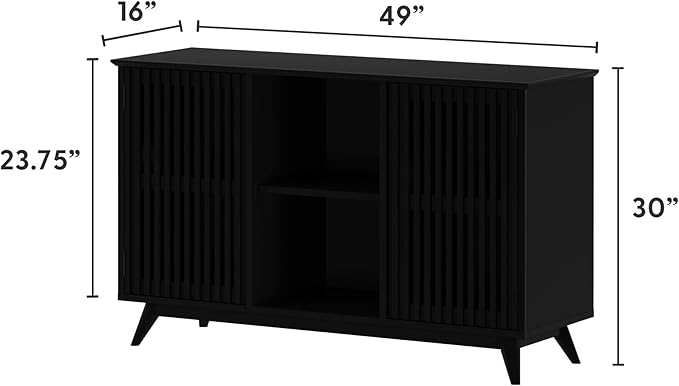 Plank+Beam Mid-Century Modern Wood TV Stand, Solid Wood Entertainment Console - Image 2