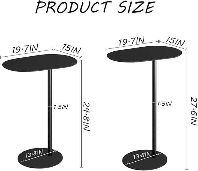C-Shaped Side Table, Iron End Table - Image 2