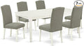 East West Furniture DOEN7-LWH-06 7 Piece Dining Room Set Consist of a Rectangle by EastWestFurniture