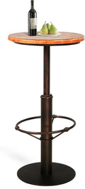 Topower Industrial Pub Table 19.7" Round Solid Pine Wood Top 42.2" Height Bar by Topower