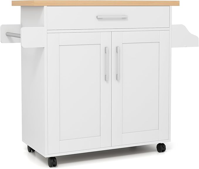 COSTWAY Kitchen Island On Wheels, Rolling Storage Trolley Cart by COSTWAY