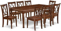 East West Furniture DOCL9-MAH-W 9 Piece Dining Table Set Includes a Rectangle by EastWestFurniture