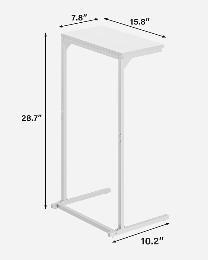 TUTOTAK C Shaped End Table, Small Side Table, 28.7 inch Tall Couch Table - Image 6