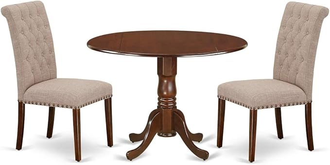 East West Furniture DLBR3-MAH-04 3 Piece Dining Room Furniture Set Contains a by EastWestFurniture