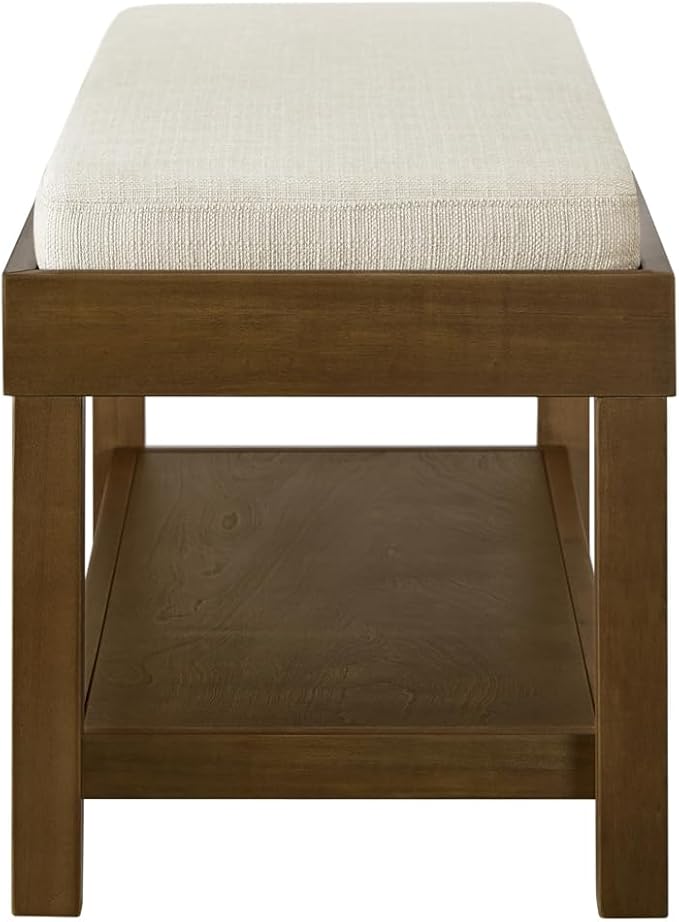 24KF Large Rectangular Storage Bench, Upholstered Seat Cushion, Ottoman Coffee - Image 7