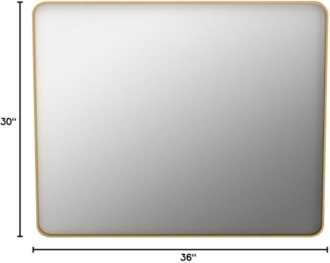 Gold Bathroom Mirror, 30x36 Inch Brushed Gold Metal Frame Mirror - Image 9