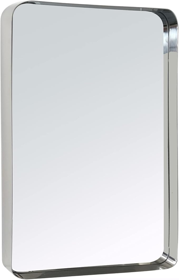 TEHOME 20x30 inch Chrome Metal Framed Bathroom Mirror - Image 2