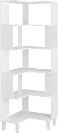 Prepac Nordik 6-Tier White Modern Mid Century Corner Bookcase, 71.5" Extra Tall by PREPACRTASTORAGEFURNITURE