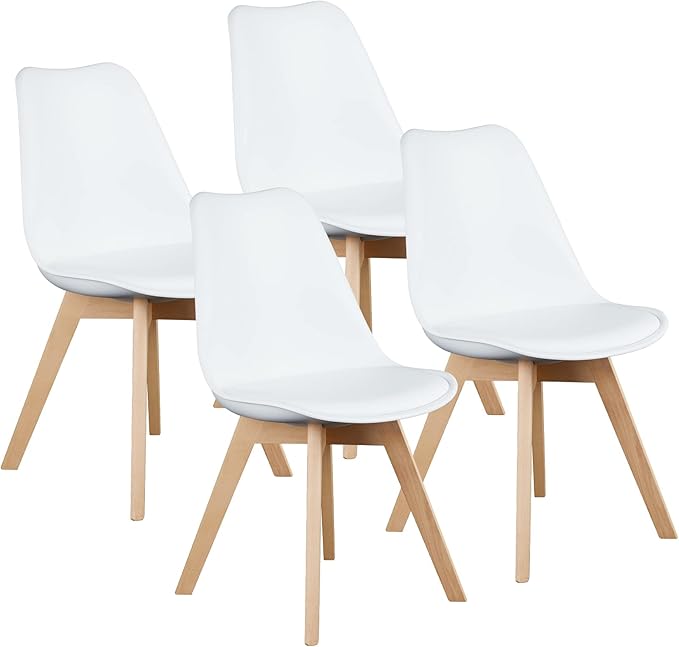 OLIXIS Set of 4 Dining Kitchen Mid-Century Modern Chairs by OLIXIS