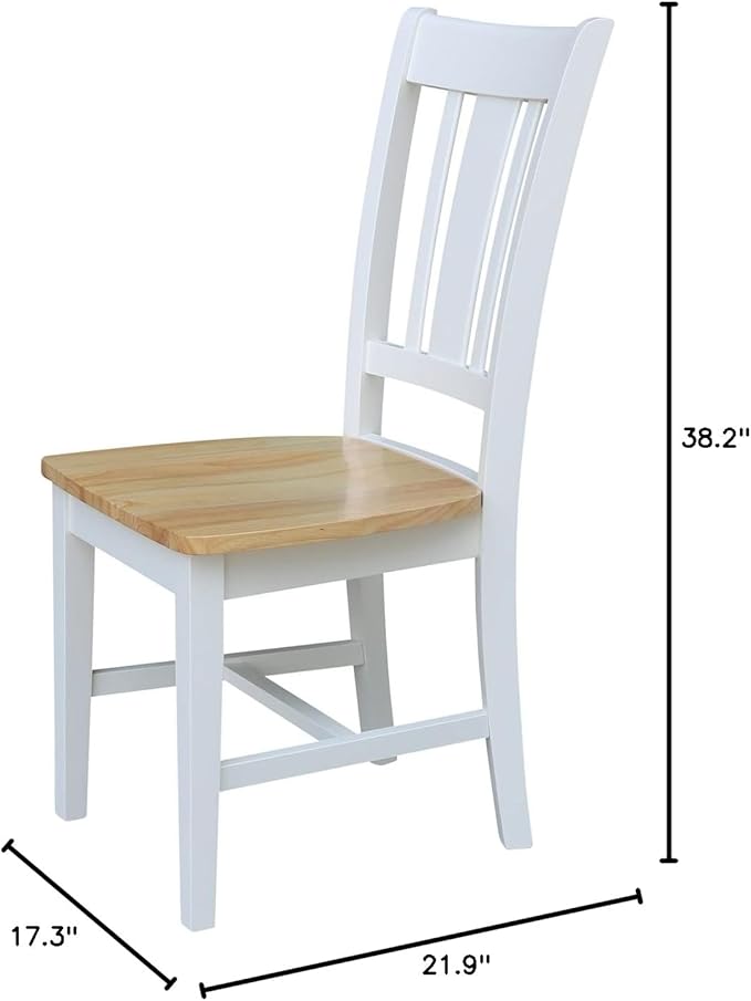 International Concepts San Remo SplatBack Dining Chairs Set of 2 White/Natural - Image 2