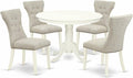 East West Furniture HLGA5-LWH-35 5 Piece Dining Table Set Includes a Round by EastWestFurniture