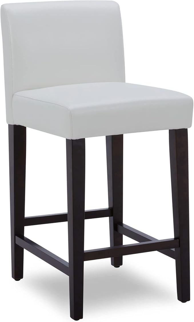 CHITA Counter Height Bar Stools Set of 2, PU Leather in White - Image 6