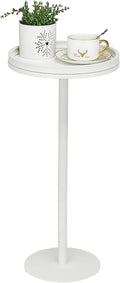 Round Drink Table, Pedestal Tables, Small Round Side Table by Zexvida
