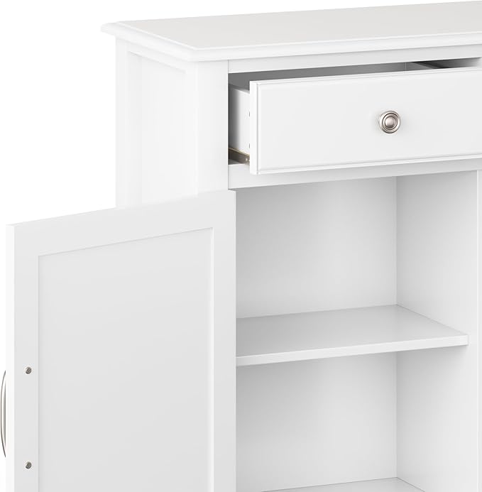 SIMPLIHOME Connaught 40-inch Wide Solid Wood Storage Cabinet in White - Image 8