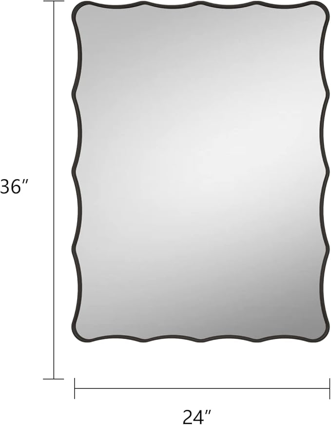 24x36 Matte Black Mirror, Rectangle Bathroom Mirror - Image 7