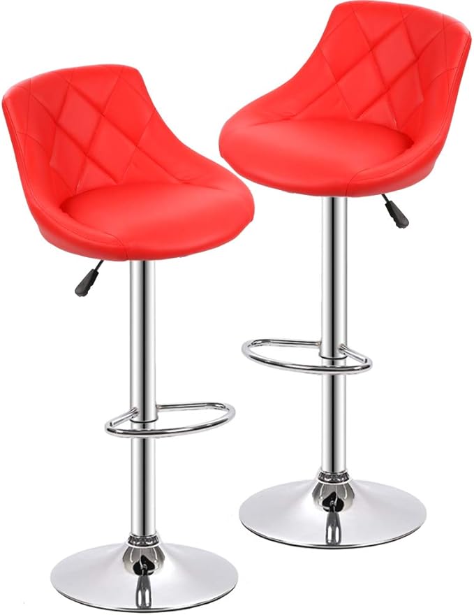 Bar Stools Barstools Swivel Stool Set of 2 Height Adjustable Bar Chairs by BestOffice