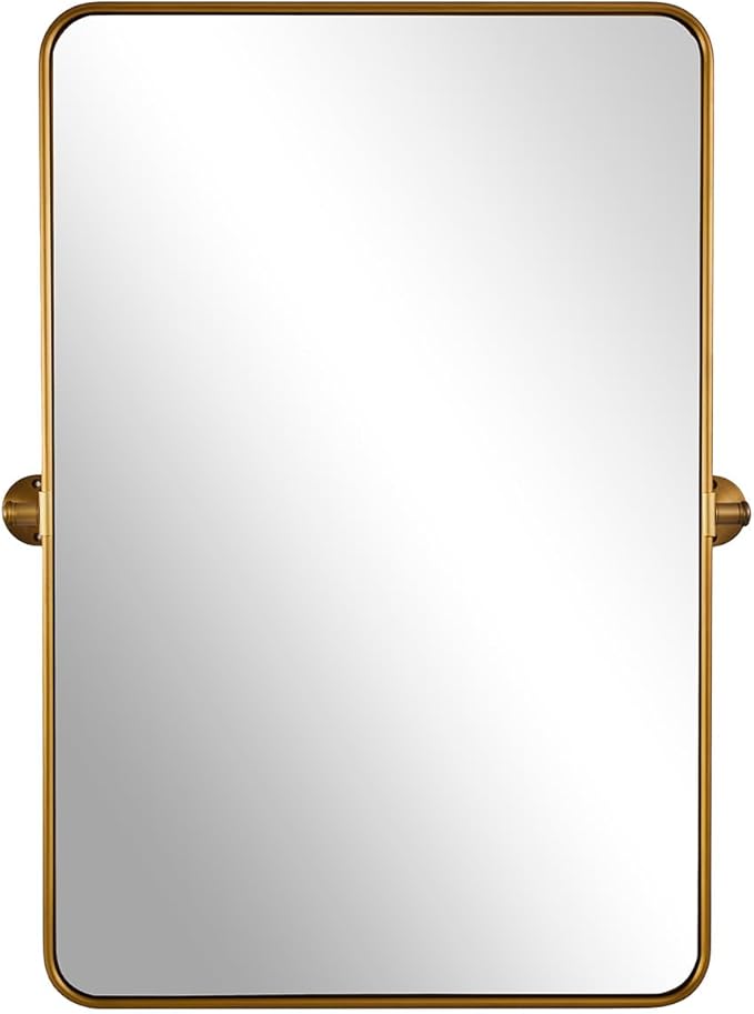 ANDY STAR Gold Pivot Mirror, Farmhouse Rectangle Bathroom Mirror by ANDYSTAR