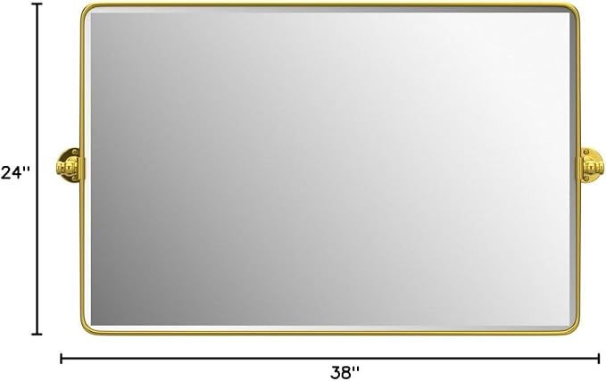 TEHOME 24 x 38'' Horizontal Farmhouse Gold Metal Framed Pivot Rectangle - Image 8