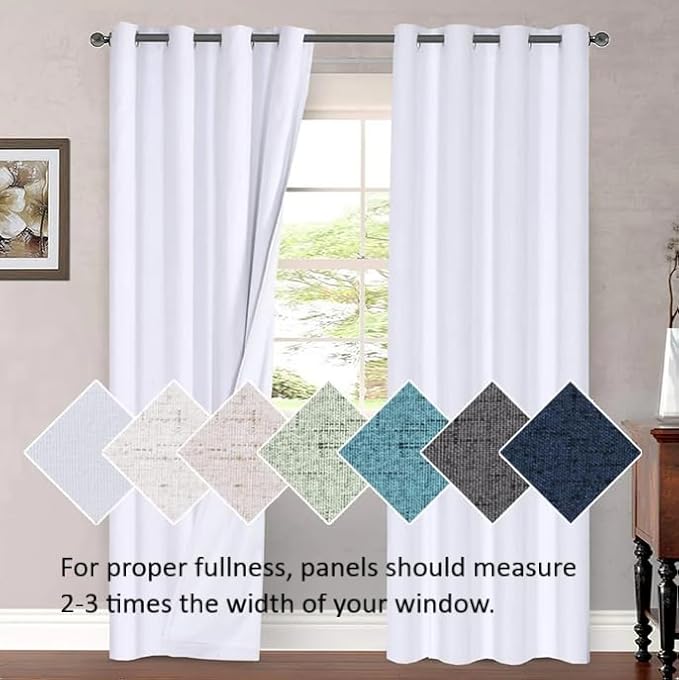 H.VERSAILTEX Linen Blackout Curtains 96 Inches Long, 100% Absolutely Blackout - Image 8