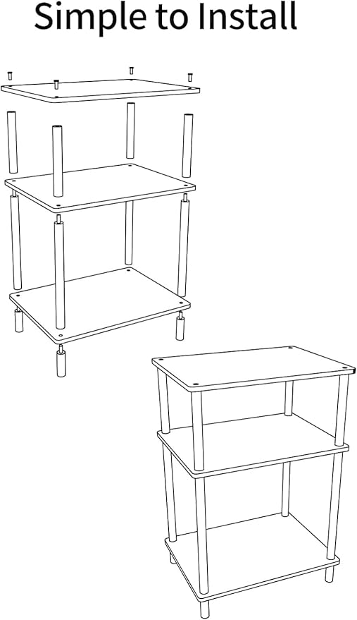 Acrylic Side Table Clear 3-Tier End Table - Image 3