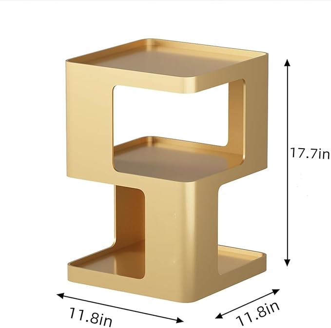 Metal Gold Nightstands, Modern Side Table - Image 2