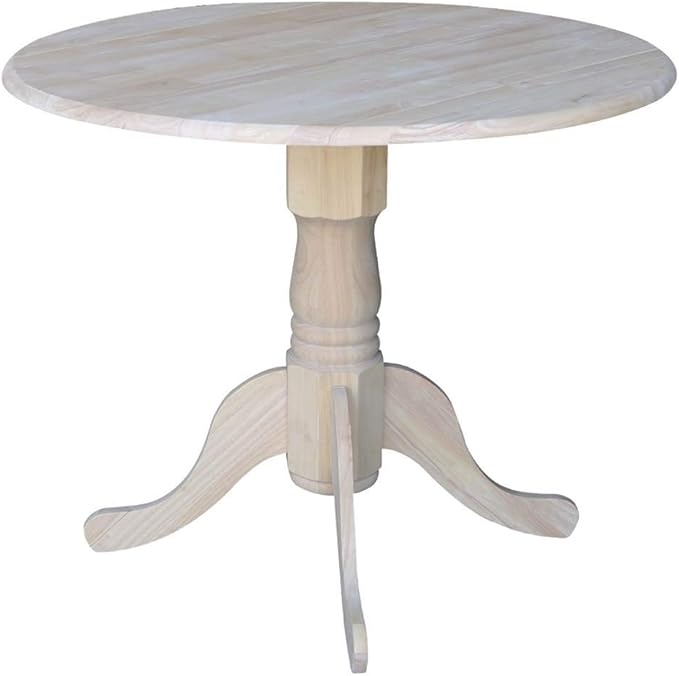 IC International Concepts 36" Dual Drop Leaf Dining Table Solid Real Wood - Image 4