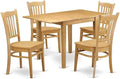 East West Furniture NDGR5-OAK-W 5 Piece Dining Set Includes a Rectangle Dining by EastWestFurniture