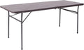 Flash Furniture Elijah 6-Foot Bi-Fold Brown Wood Grain Plastic Folding Table by FlashFurniture