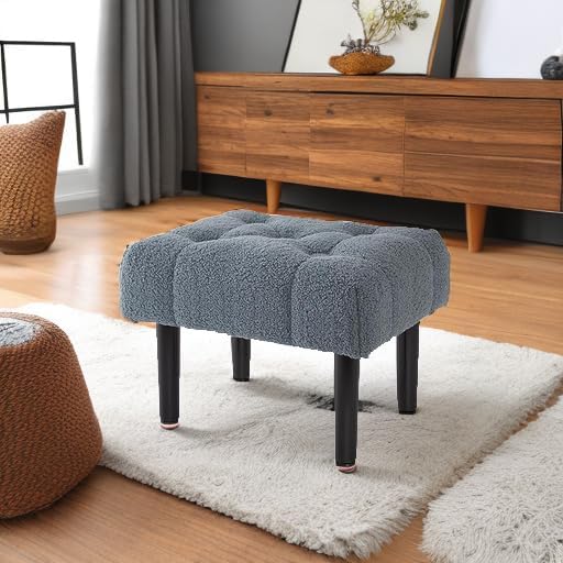 HOUCHICS Fur Padded Foot Stool, Small Ottoman Rest - Image 5