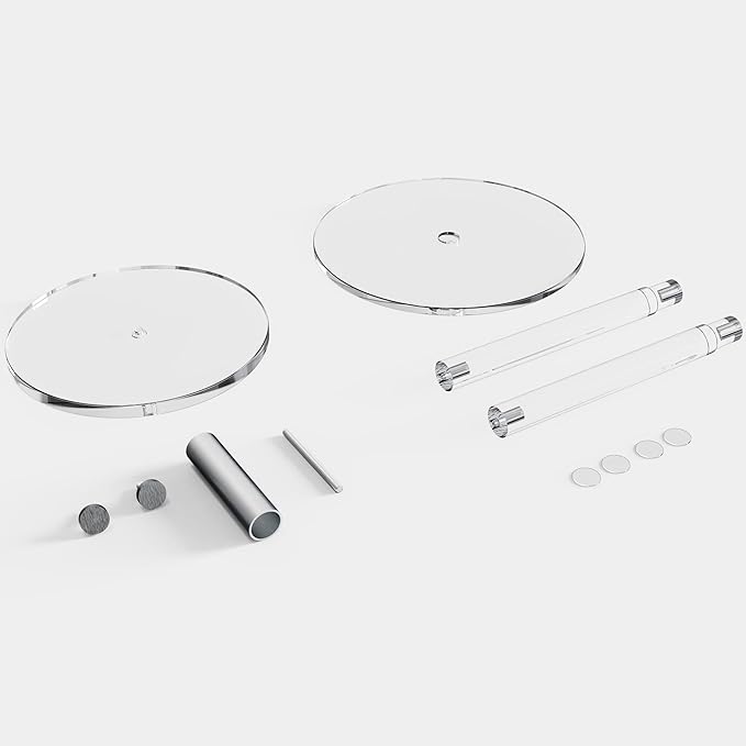 Small Side Table Acrylic Round Drink Table Clear End Table Modern Accent - Image 8