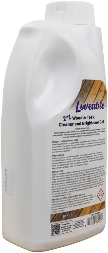 EcoDecors Loveable 2 in 1 Wood & Teak Cleaner and Brightener Gel, 1 L, - Image 4