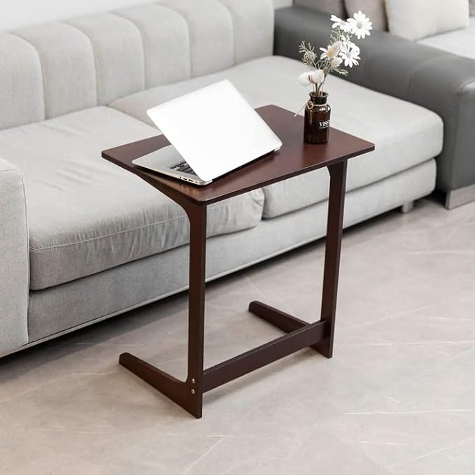 Forevich Tv Tray Table Bamboo Wood Laptop End Side Table - Image 2