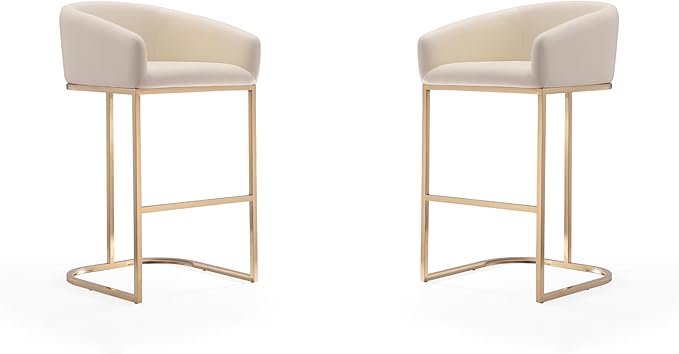 Manhattan Comfort Louvre 30 Inch Mid Century Modern Counter Height Bar Stools by ManhattanComfort