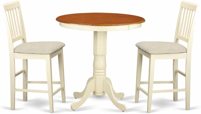 East West Furniture EDVN3-WHI-C 3 Piece Kitchen Counter Height Dining Set by EastWestFurniture