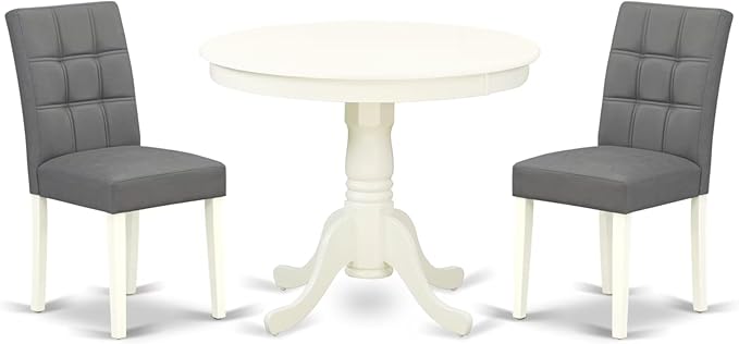 East West Furniture ANAS3-LWH-41 3 Piece Kitchen Table Set consists A Wooden by EastWestFurniture