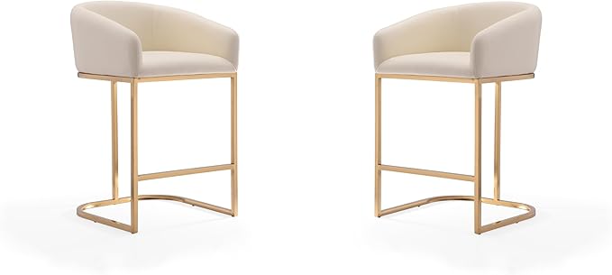 Manhattan Comfort Louvre 26 Inch Mid Century Modern Counter Height Bar Stools by ManhattanComfort