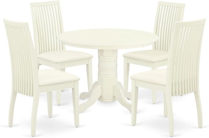 East West Furniture SHIP5-WHI-C 5 Piece Dining Room Furniture Set Includes a by EastWestFurniture