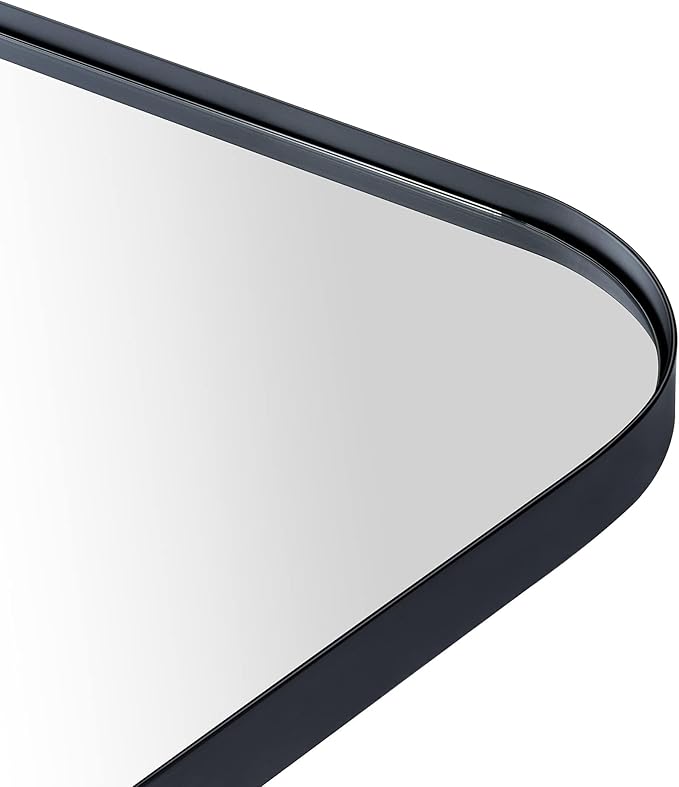 34x40'' Large Matte Black Arched Mantel Mirror Rounded Corner Wall Mirror - Image 5