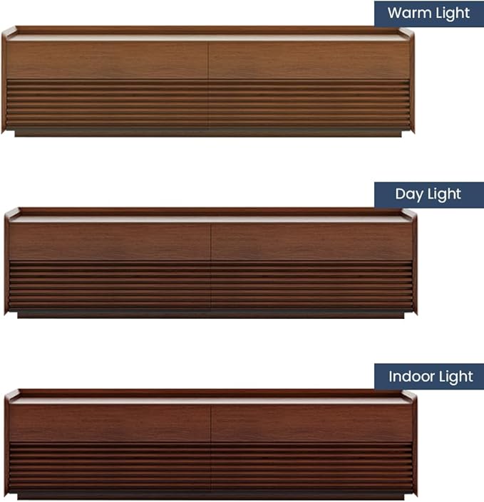 POVISON Fully-Assembled Mid Century Modern TV Stand, 78.74" Wood Media Console - Image 8