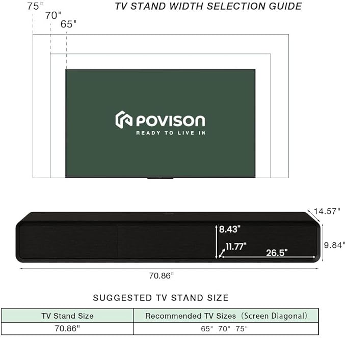 POVISON Fully-Assembled Minimalist Floating TV Stand, Modern Wall-Mounted - Image 2