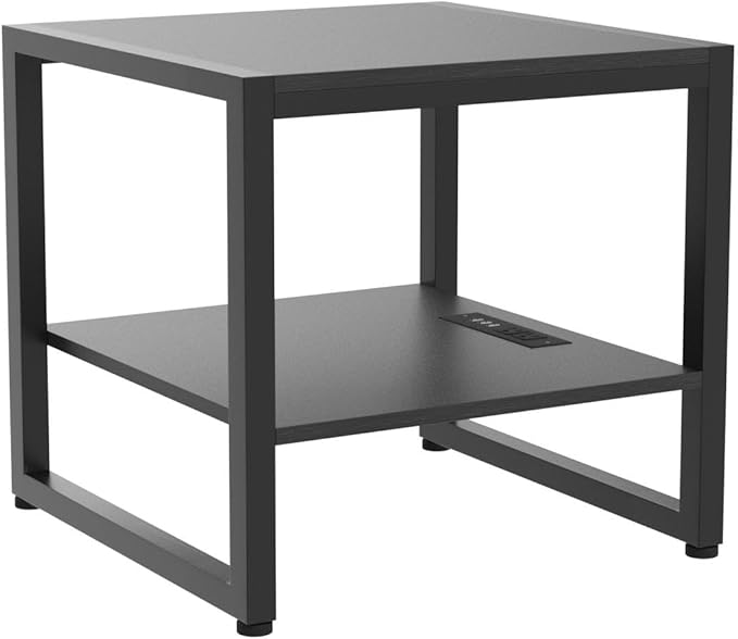 Homieasy End Table with Charging Station, 20 Inch Mini Fridge Stand with 2-Tier - Image 5